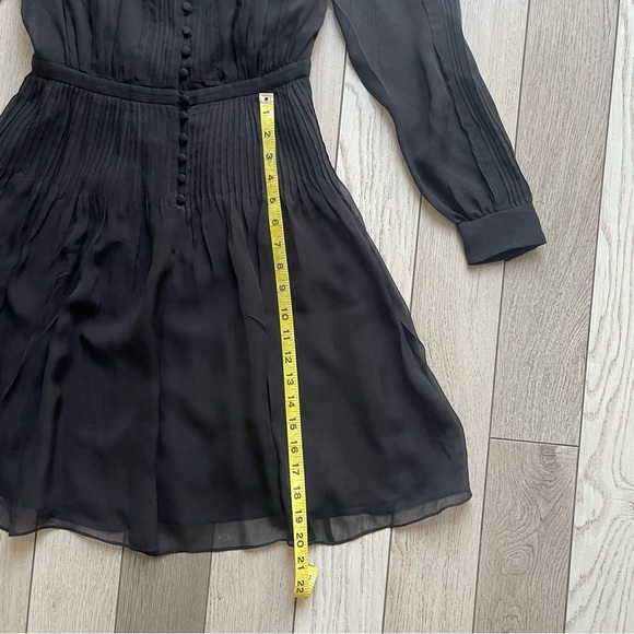 Diane Von Furstenberg Black Pleated Sundress with Bishop Sleeves - Picture 5 of 6